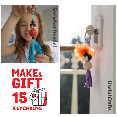 Keychain Dolls Diy Craft Kit | Make 15 Keychain - EKT3692