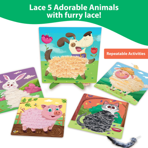Creative Lacing – Furry Animal Theme Sensory Craft Activity - EKT3699