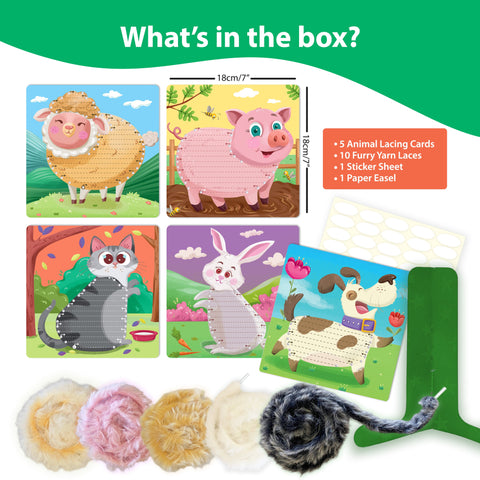 Creative Lacing – Furry Animal Theme Sensory Craft Activity - EKT3699