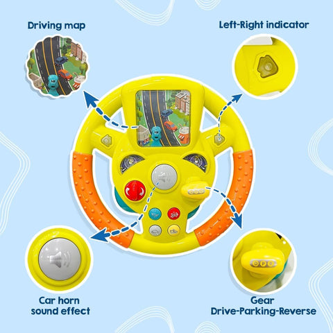 Musical Steering Wheel Toy for Kids - EKT3718