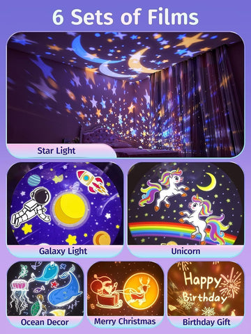 Resin Star LED Projector Night Light - EKT3720