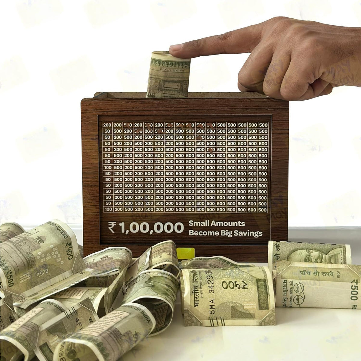 Wooden 1 Lakh Piggy Bank for Kids & Adults DIY - EKT3722