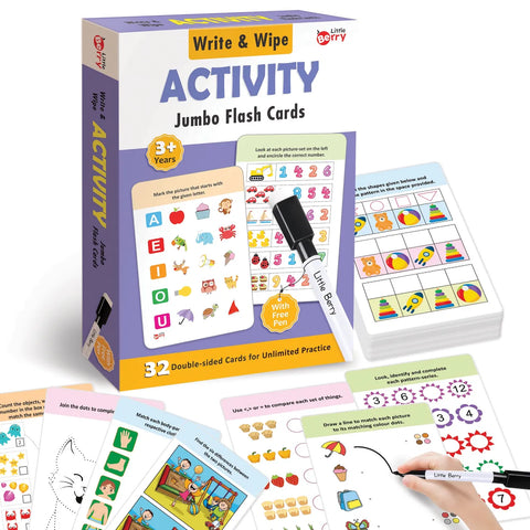 Write and Wipe Alphabet Jumbo Flash Cards | 32 Reusable Cards - EKT3723