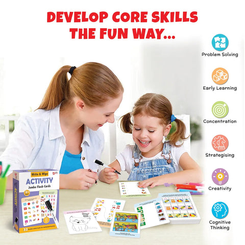 Write and Wipe Alphabet Jumbo Flash Cards | 32 Reusable Cards - EKT3723