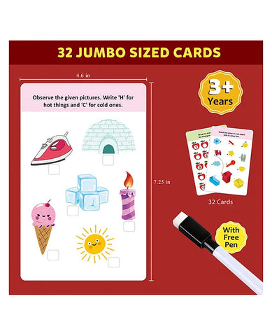 Write and Wipe Activity Jumbo Flash Cards | 32 Reusable Cards - EKT3724