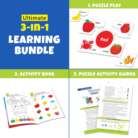 Play and Learn Puzzles - Colors | 5 Different Puzzle Games | Learning & Educational Toy - EKT3726