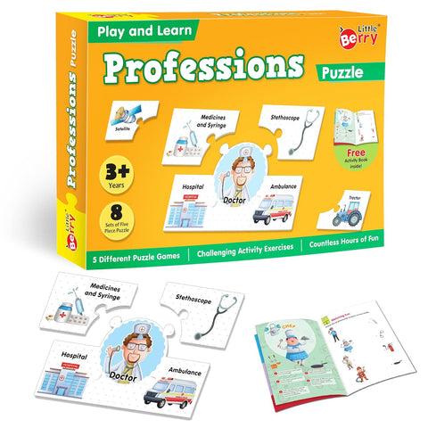 Play and Learn Puzzles - Professions | 5 Different Puzzle Games | Learning & Educational Toy - EKT3728