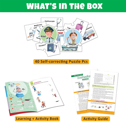 Play and Learn Puzzles - Professions | 5 Different Puzzle Games | Learning & Educational Toy - EKT3728