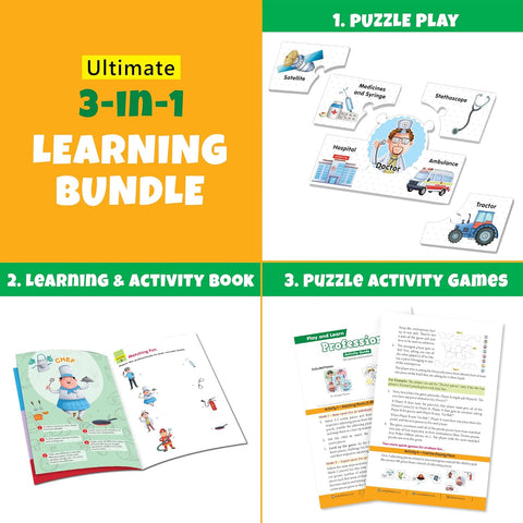 Play and Learn Puzzles - Professions | 5 Different Puzzle Games | Learning & Educational Toy - EKT3728