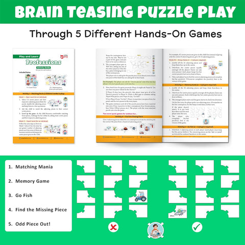 Play and Learn Puzzles - Professions | 5 Different Puzzle Games | Learning & Educational Toy - EKT3728