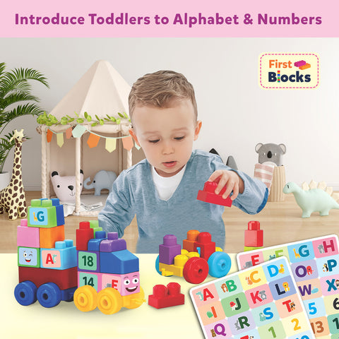 Alphabet & Number Learning Train | Mega Size Block Pieces - EKT3749