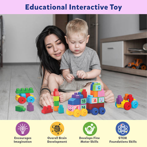 Alphabet & Number Learning Train | Mega Size Block Pieces - EKT3749
