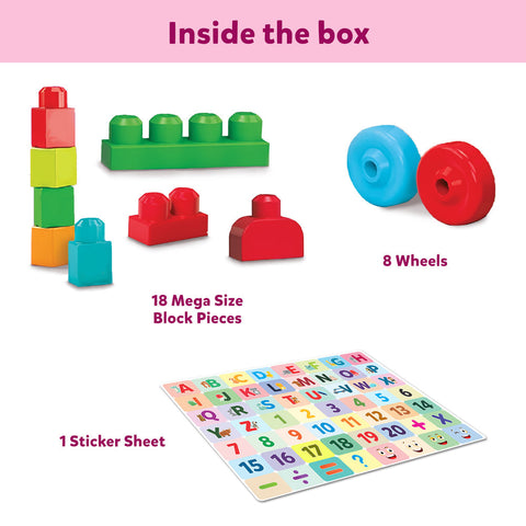 Alphabet & Number Learning Train | Mega Size Block Pieces - EKT3749