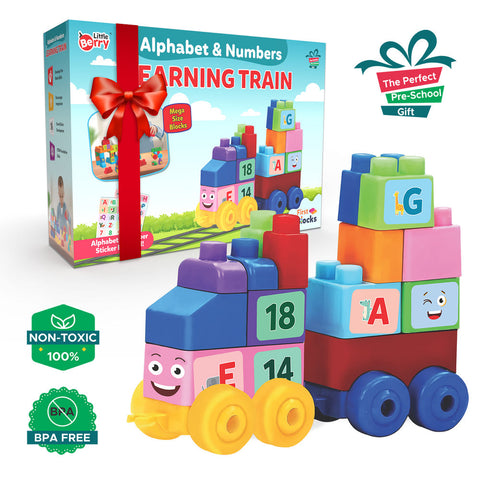 Alphabet & Number Learning Train | Mega Size Block Pieces - EKT3749