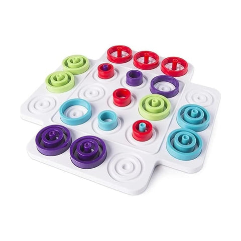 Brain Teasers Toy | Tri Rings | 3D Strategy Board Game with Colorful Rings - EKT3759