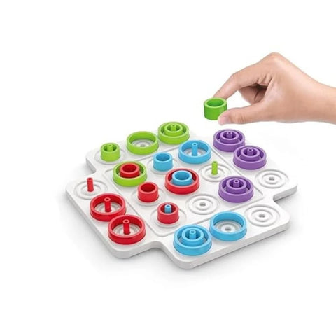 Brain Teasers Toy | Tri Rings | 3D Strategy Board Game with Colorful Rings - EKT3759