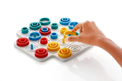 Brain Teasers Toy | Tri Rings | 3D Strategy Board Game with Colorful Rings - EKT3759
