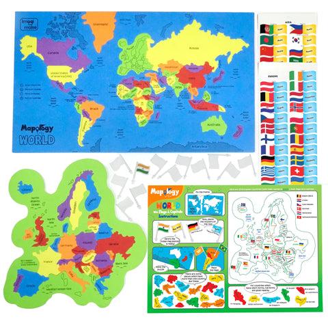 World with Flags &Capitals  Map Puzzle | Learn About World - EKT3767