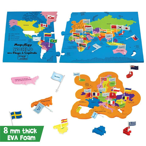 World with Flags &Capitals  Map Puzzle | Learn About World - EKT3767