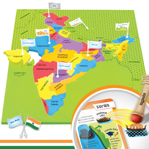 INDIA Flags with Flash Cards | Discover states of India - EKT3773