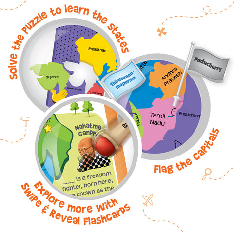 INDIA Flags with Flash Cards | Discover states of India - EKT3773