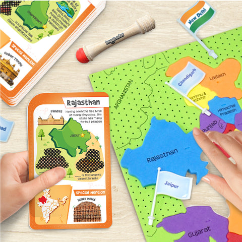 INDIA Flags with Flash Cards | Discover states of India - EKT3773