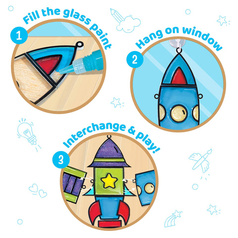 DIY Art - Rocket | Shining Glass Paint - EKT3778