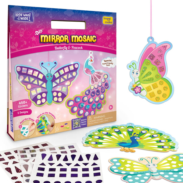 DIY Mirror Mosaic - Butterfly & Peacock - EKT3782