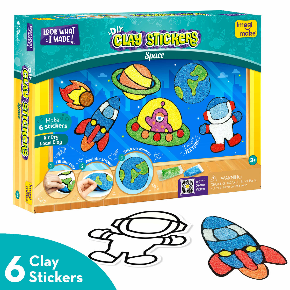 DIY Clay Stickers - Space | Air Dry Foam Clay - EKT3794