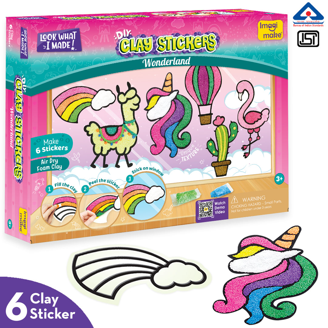 DIY Clay Stickers - Mega Wonderland | Air Dry Foam Clay - EKT3795