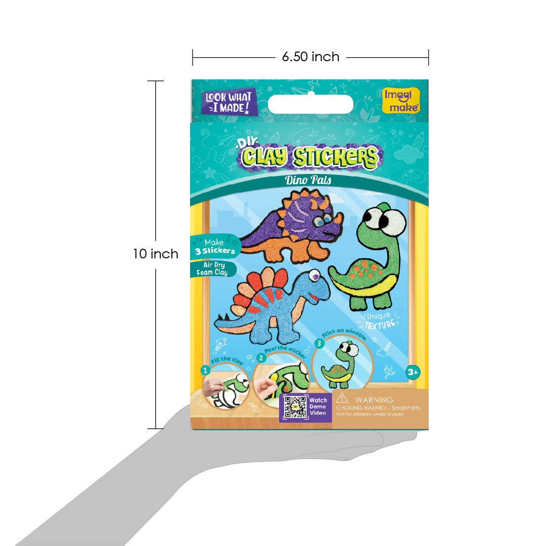 DIY Clay Stickers - Dino Pals | Air Dry Foam Clay - EKT3796