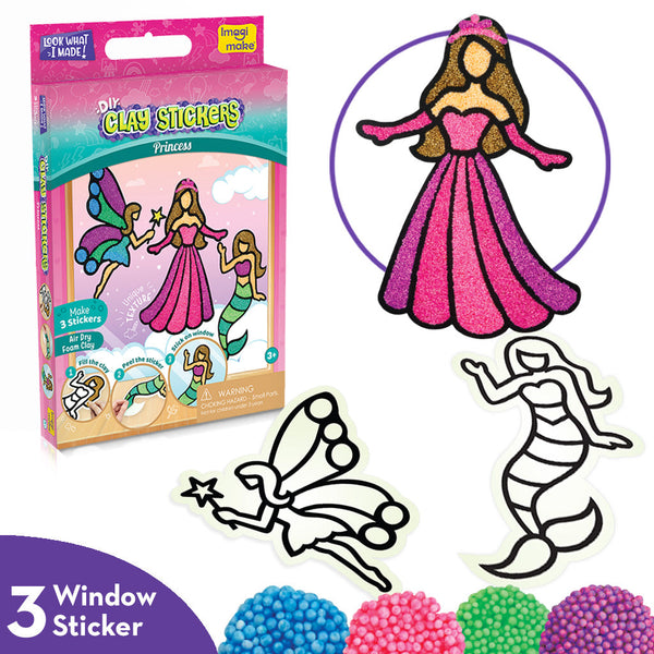 DIY Clay Stickers - Mini Princess | Air Dry Foam Clay - EKT3797