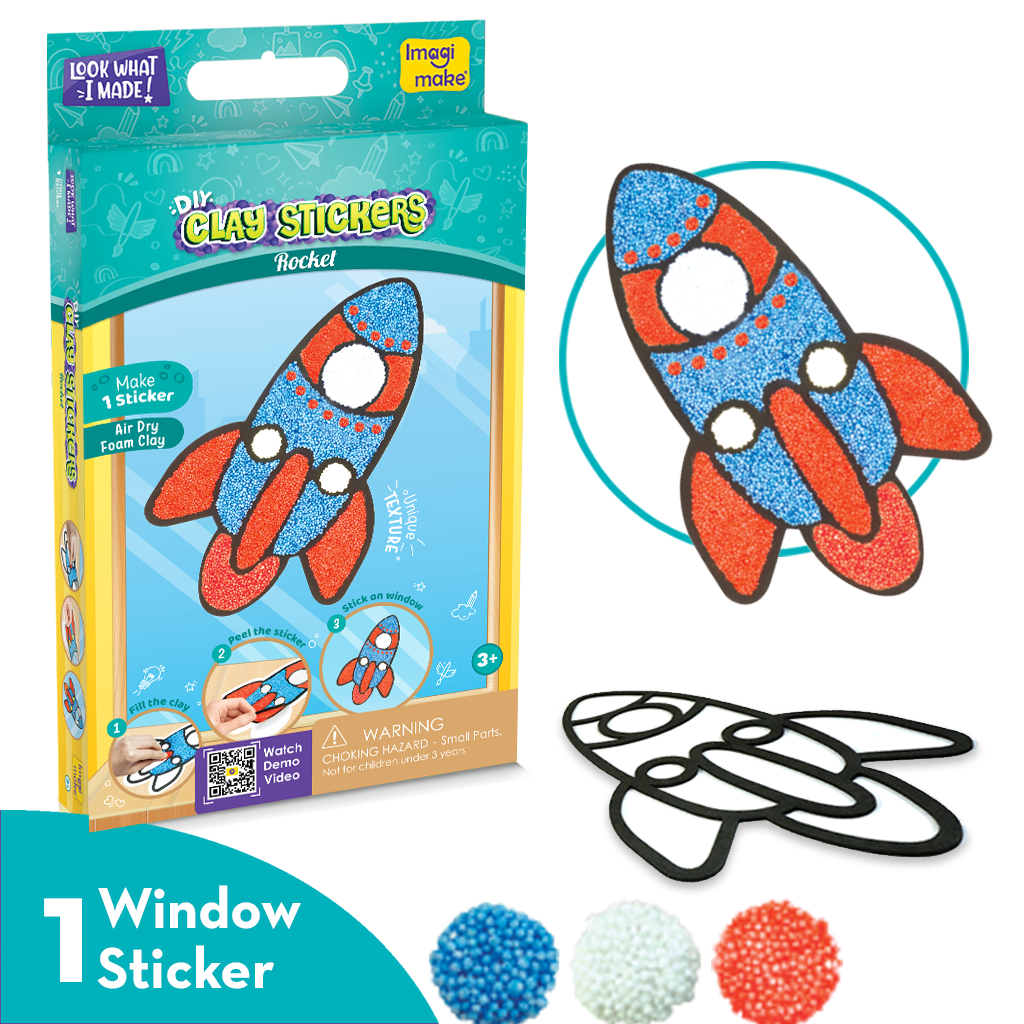 DIY Clay Stickers - Rocket | Air Dry Foam Clay - EKT3799