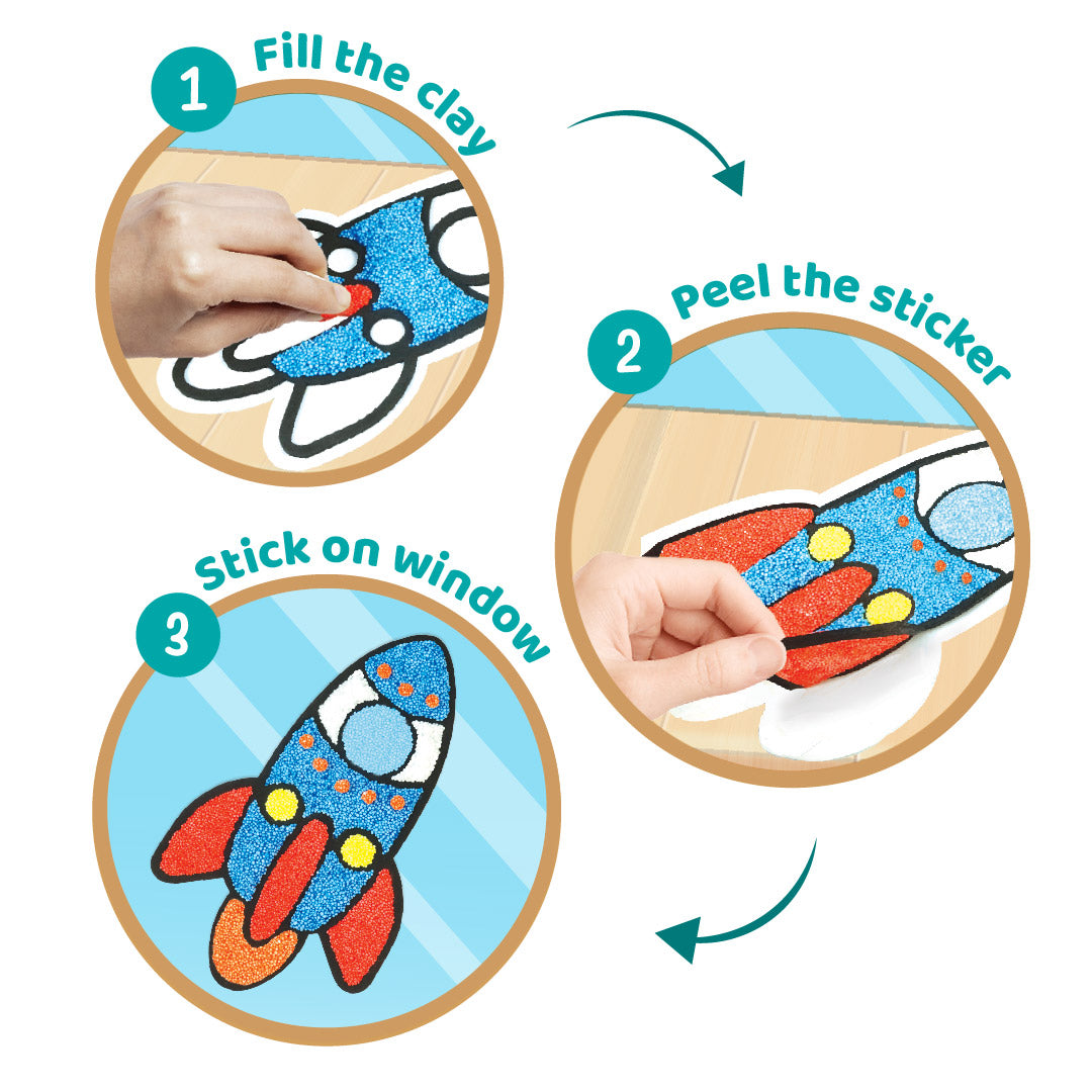 DIY Clay Stickers - Rocket | Air Dry Foam Clay - EKT3799