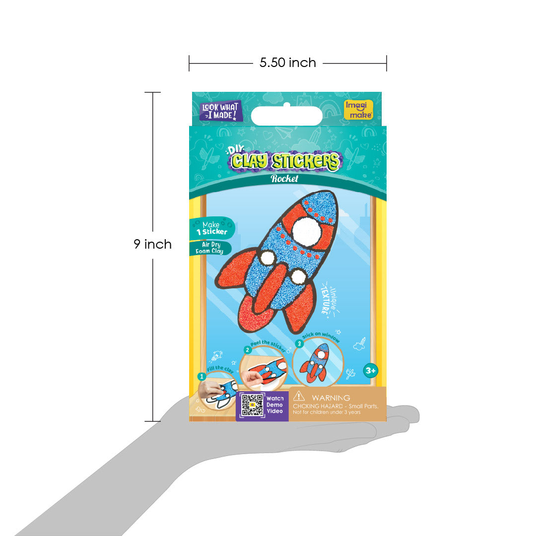 DIY Clay Stickers - Rocket | Air Dry Foam Clay - EKT3799