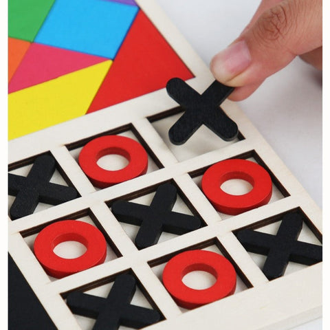 3 in 1 Puzzle Set Tangram, Xo & Intelligence Puzzle - EKT3814