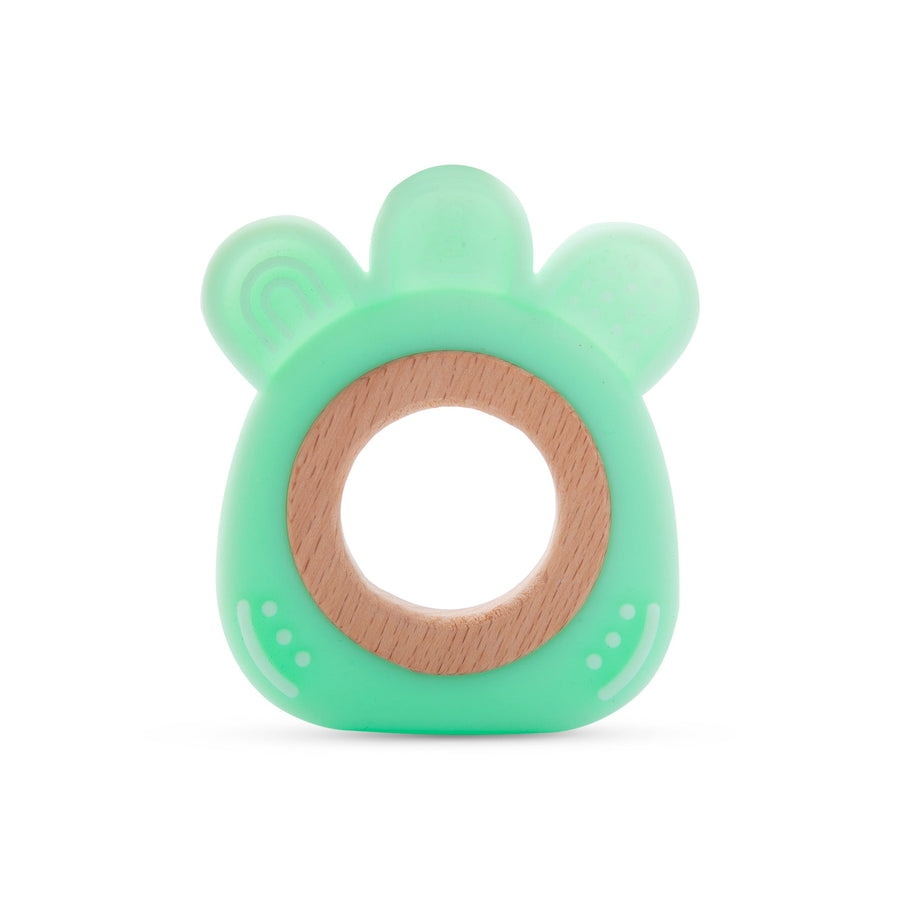 3 Pin Teether Silicone Rubber with wooden ring - EKT3817