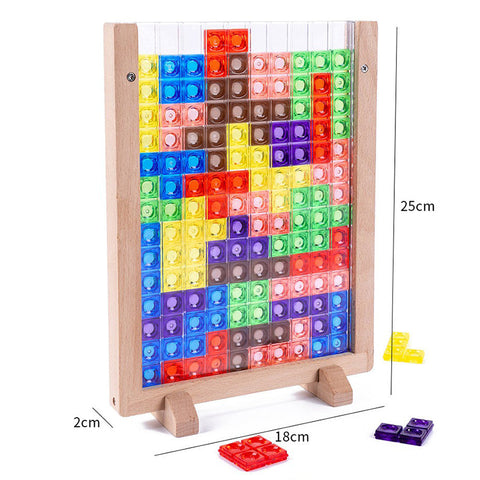 3D Transparent Tetris Game Puzzle Set | Intelligence Colourful Blocks - EKT3821