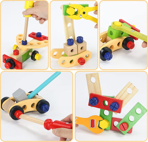 Wooden Tool Kit with Storage Box For Kids - EKT3825