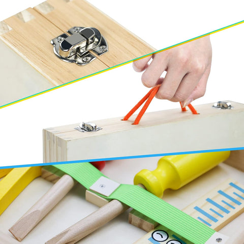 Wooden Tool Kit with Storage Box For Kids - EKT3825