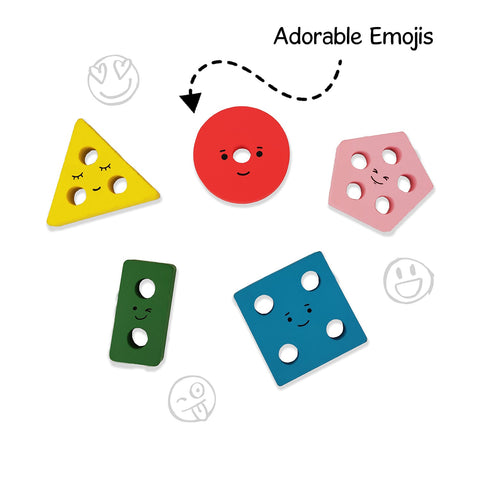 Wooden 5 in 1 Shape Sorter for Kids - EKT3826