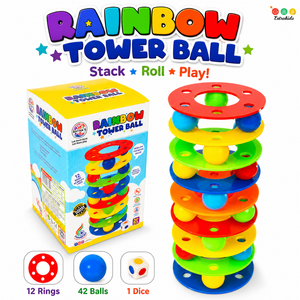 Rainbow Tower Ball Set Of 12 Rings |ÊInteractive Toy - EKT3836