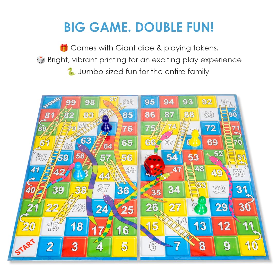Jumbo 6 Player Ludo With Snake And Ladder - EKT3844