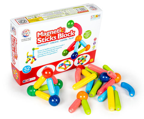 Magnetic Stick Block | Colourful Sticks And Balls - EKT3845