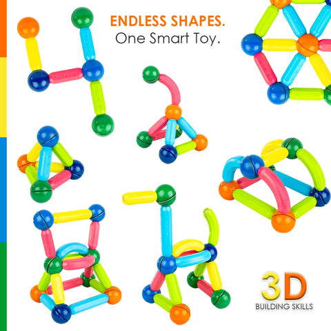 Magnetic Stick Block | Colourful Sticks And Balls - EKT3845