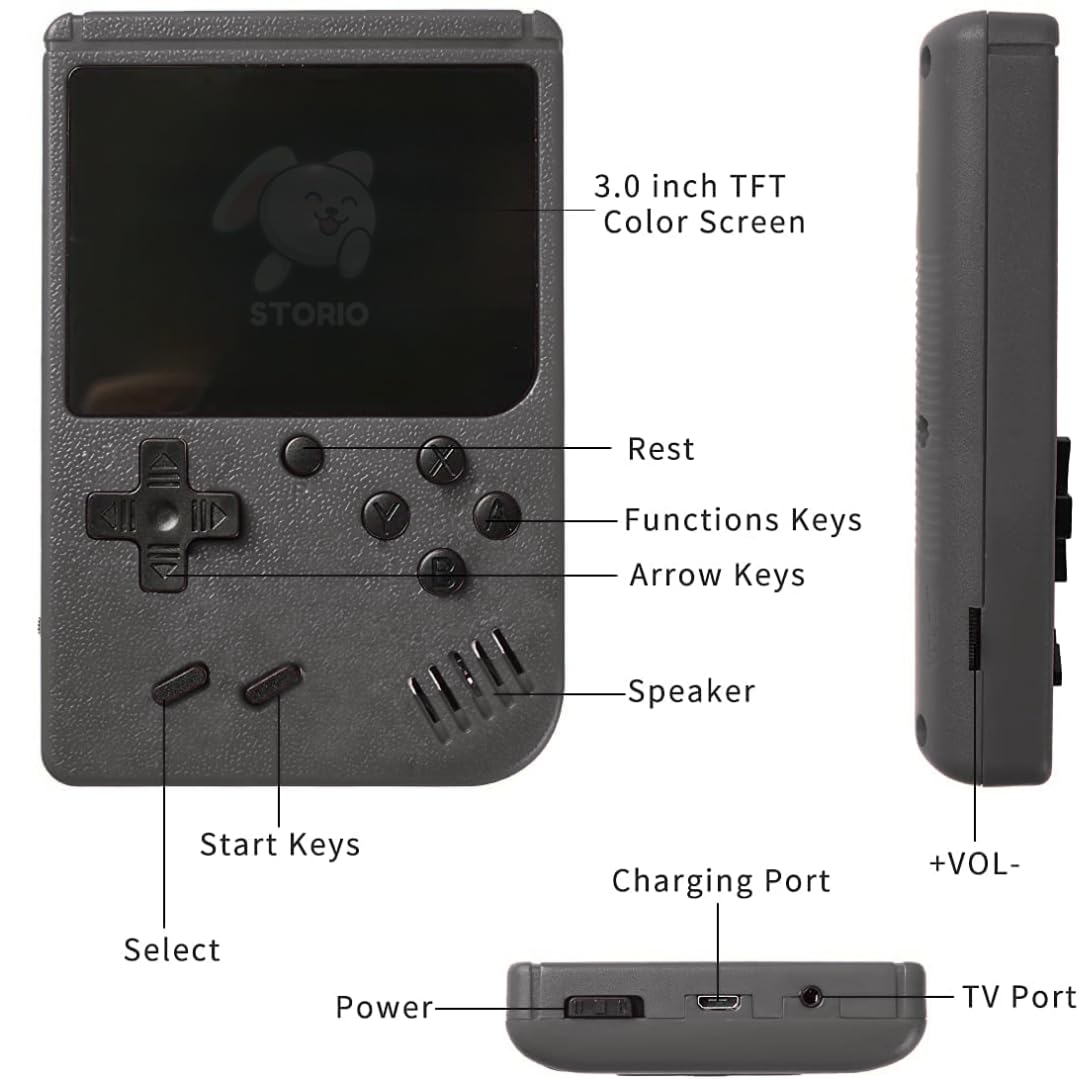 Storio Rechargeable Pocket Video Game For Kids 400 In 1 - EKT3874