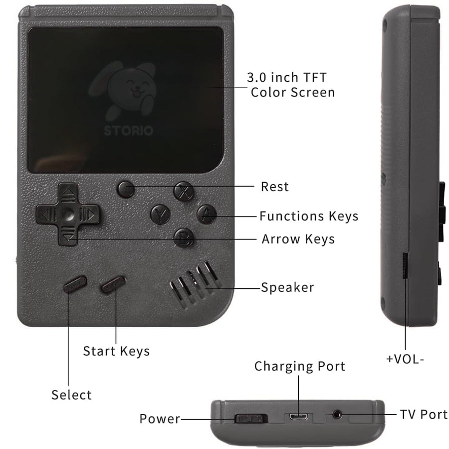 Storio Rechargeable Pocket Video Game For Kids 400 In 1 - EKT3874
