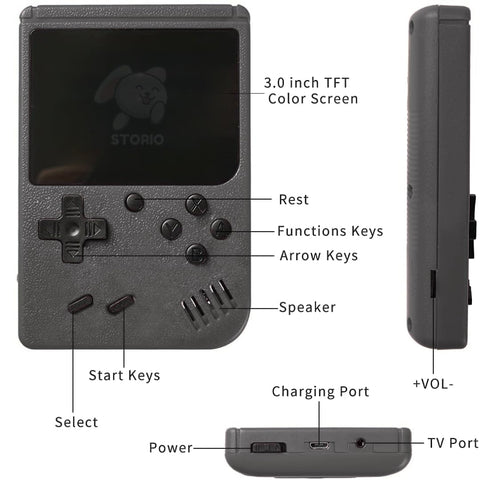 Storio Rechargeable Pocket Viedo Game For Kids 400 In 1 - EKT3874