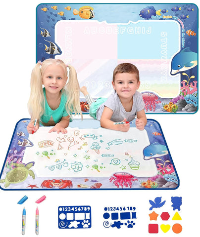 Water Doodle Mat 44X32Cm With Pen For Kids - EKT3875