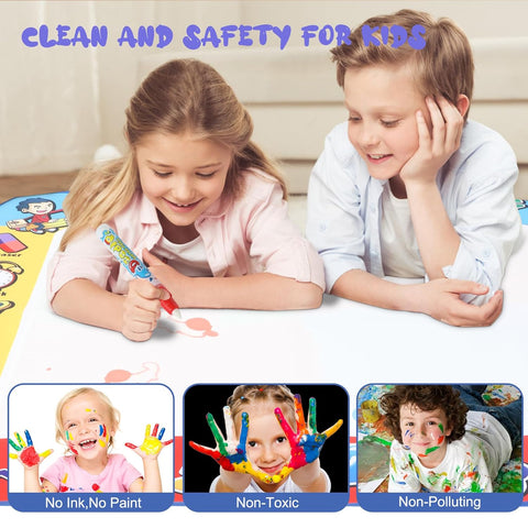 Water Doodle Mat 44X32Cm With Pen For Kids - EKT3875